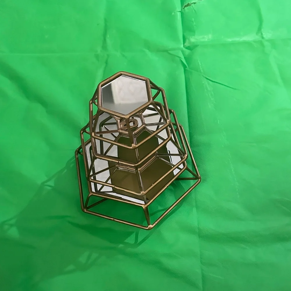 Hexagonal Gold Wall Mirror Set - Picture 6 of 7